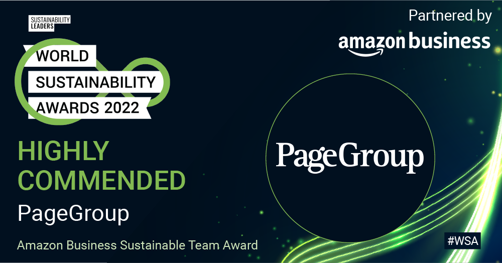 World sustainability Awards 2022: PageGRoup highly recommended, amazon business sustainable team award