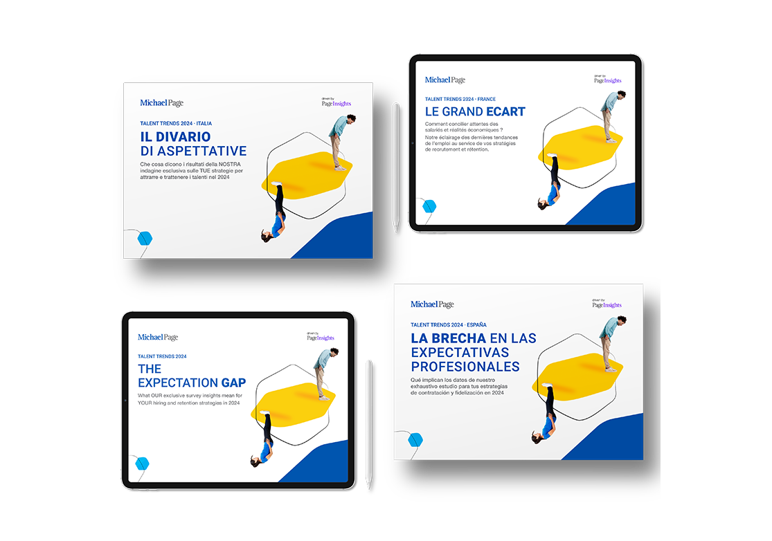 Cuatro portadas de informe sobre tendencias laborales 2024.