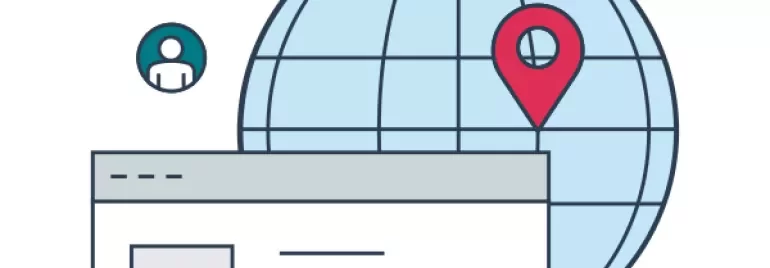 Iconos de personas conectadas globalmente.