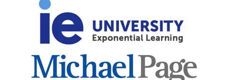Logotipos de IE University y Michael Page.