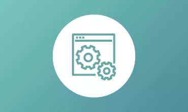Icono de configuración de engranajes en pantalla